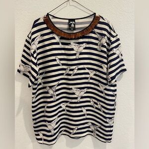 Polly Morgan with Mother of pearl 100% Silk Blouse Size 8